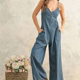 Chambray Jumpsuit - Indigo Blue