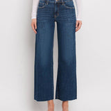 Tummy Control Mid Rise Dark Wash Wide Leg Jeans - Dark Wash