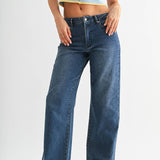 Slim Wide Leg Sweat Jean - Medium Wash