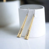 Long Gold & Sterling Silver Statement Earrings