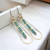 Gold & Turquoise Teardrop Earrings