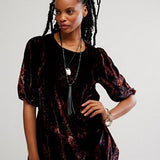 Maye Printed Velvet Tunic - Black Combo