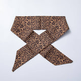 Leopard Print Silky Tie Scarf