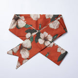 Floral Batik Print Long Tie Scarf