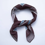 Lightweight Bandana Style Scarf - Brown/Turquoise