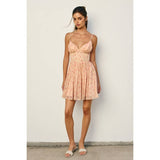 Rosewater Reverie Corset Mini Dress - Peach Whip