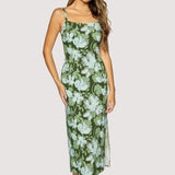 Petal Grove Maxi Dress- Green Multi