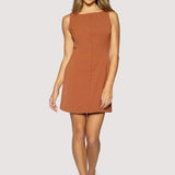 Stroll In Madrid Mini Dress- Terracotta