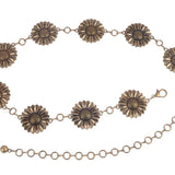 Bronze Sunflower Chain Belt