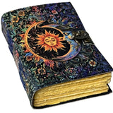 Grimoire Vintage Sun Moon Leather Journal