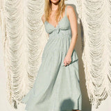 Striped Midi Dress - Olive