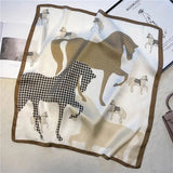Vintage Horse Pattern Square Scarf - 70 cm