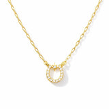Zircon Lucky Horseshoe Necklace - Gold Filled