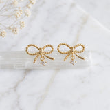 Cz Bow Stud Earrings
