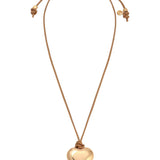 Heart Pendant Adjustable Cord Necklace In Tan