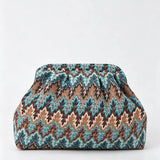 Multicolor Striped Pattern Cloud Clutch Bag