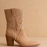 The Sorrel -  Camel Paneled Western Bootie