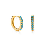 Turquoise Huggie Hoops
