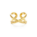 Cross Over Hammered Ring