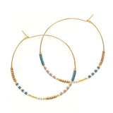 Japanese Seed Bead Hoops- Blue Multi