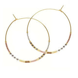Japanese Seed Bead Hoops- Champagne Multi