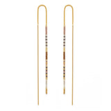 Miyuki Seed Bead Threader Earrings - Champagne