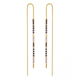 Miyuki Seed Bead Threader Earrings - Chocolate
