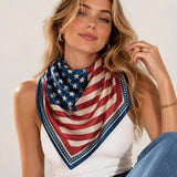 American Flag Print Square Scarf