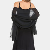 Lightweight Chiffon Shawl Scarf Wrap -black
