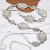 Western Concho Chain Belt - Silver