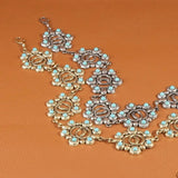 Turquoise Floral Chain Belt - Gold