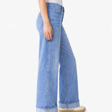 Slim Wide Leg Jean - Med Wash