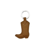 Cowboy Boot Keychain Cheyenne Leather - Saddle Brown