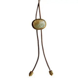 Aspen Bolo Tie - Oval, Brass, Mother Of Pearl