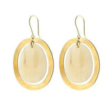 Banjar Floating Oval Earring -Light Horn