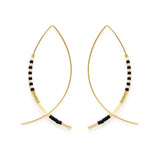 Japanese Bead Marquise Threaders- Black + White