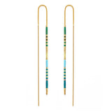 Miyuki Seed Bead Threader Earrings- Seashore