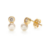 Earrings Pearl + Crystal Stud Earrings