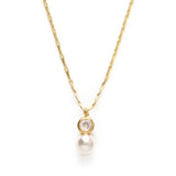 Necklace Pearl And Crystal Necklace