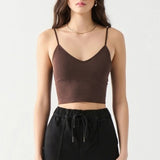 Padded Bralette Tank - Brown