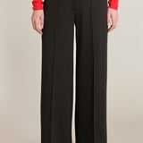 Pull-On Pintuck Trousers- Black