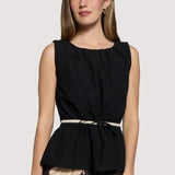 Cara Dream Top - Black-Cream