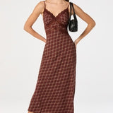 Carin Dress - Burgundy Plaid