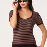 Cindra Sweater- Burgundy Stripe