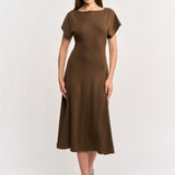 Jane Midi Dress - Brown