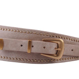 Asymmetric Studded Western Belt - Linen