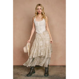 Paisley Bandana Flowy Tiered Maxi Skirt - Sand