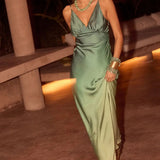 V-neck Sleeveless Maxi Dress