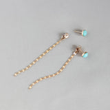Allie Gold Dangle Earrings - Amazonite