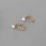 Gem Huggie Earrings - Ethiopian Opal